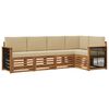 vidaXL Conjunto de Sof&aacute; Sectional com almofada 4 pcs Natural