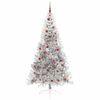 vidaXL &Aacute;rvore de Natal Artificial Pr&eacute;-iluminada Prateado 210 cm PET