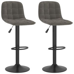 vidaXL Bancos de bar 2 pcs veludo cinzento-escuro