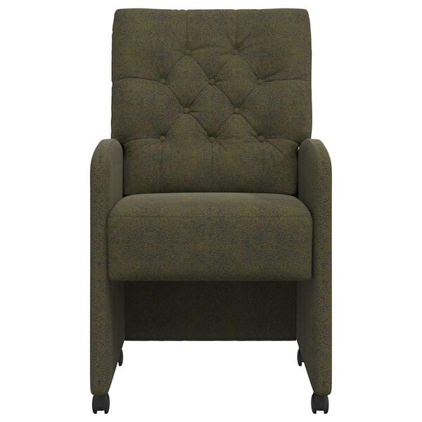 vidaXL Cadeiras de Jantar com Rodas com rodas 2 pcs Verde exército