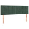 vidaXL Cama box spring c/ colch&atilde;o/LED 140x190 cm veludo verde-escuro