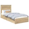 vidaXL Cama com Armazenamento com gaveta Carvalho Sonoma 75 x 190 cm
