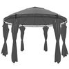 vidaXL Gazebo com cortinas redondo 3,5x2,7 m antracite