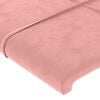 vidaXL Cabeceira de cama c/ abas veludo 203x16x78/88 cm rosa