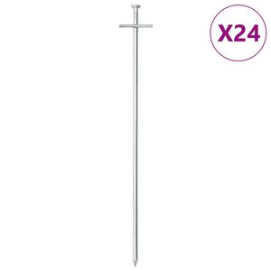 vidaXL Estacas para tenda 24 pcs 29,5 cm &Oslash;6 mm a&ccedil;o galvanizado
