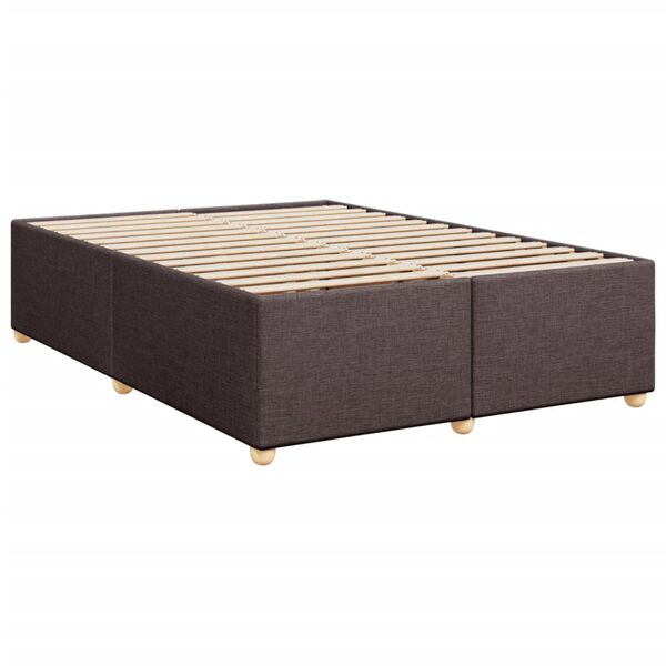 vidaXL Estrutura de cama sem colch&atilde;o 160x200 cm tecido castanho-escuro
