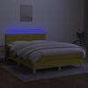 vidaXL Cama box spring c/ colch&atilde;o e LED 140x200 cm tecido verde