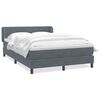 vidaXL Cama com molas/colch&atilde;o 160x210 cm veludo cinzento-escuro