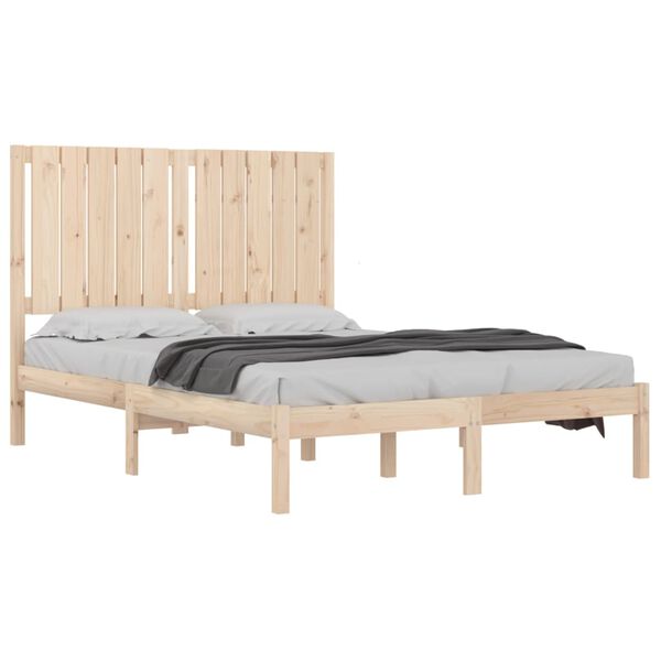 vidaXL Estrutura de cama pequena casal 120x190 cm pinho maci&ccedil;o