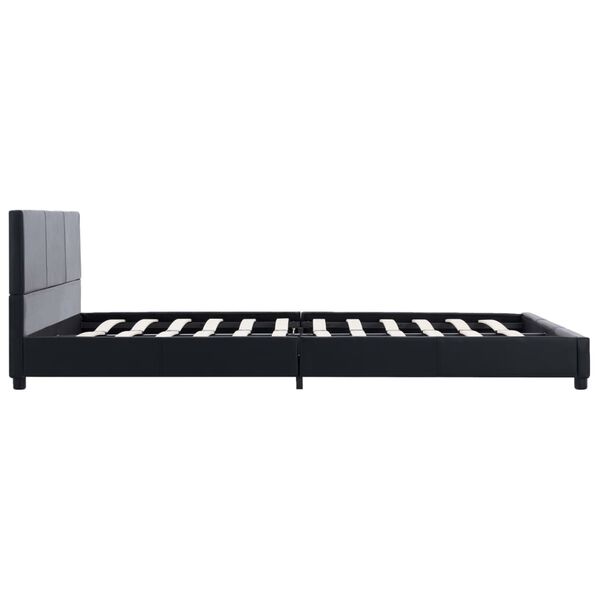 vidaXL Estrutura de cama 160x200 cm couro artificial preto