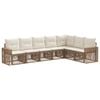 vidaXL Conjunto de Sof&aacute; de Jardim 7 pcs Bege e Branco Creme vime PE