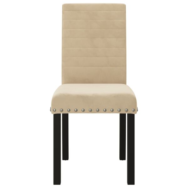 vidaXL Cadeiras de jantar 4 pcs veludo cor creme