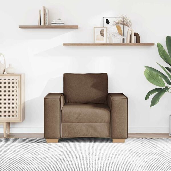 vidaXL Sof&aacute;-cadeira Castanho 100x78x84 cm Tecido