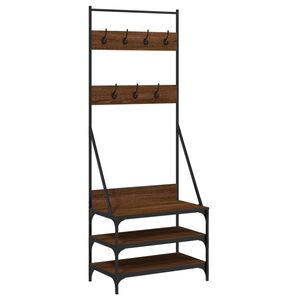 vidaXL Bengaleiro c/ arruma&ccedil;&atilde;o cal&ccedil;ado 70x40x184 cm carvalho castanho