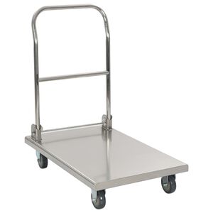 vidaXL Carrinho de plataforma 82x53x86 a&ccedil;o inoxid&aacute;vel prateado