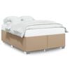 vidaXL Estrutura de cama 140x190 cm couro artificial cappuccino