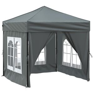 vidaXL Tenda para festas dobr&aacute;vel com paredes laterais 2x2 m antracite