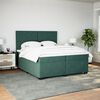 vidaXL Cama com molas/colch&atilde;o 200x200 cm veludo verde-escuro