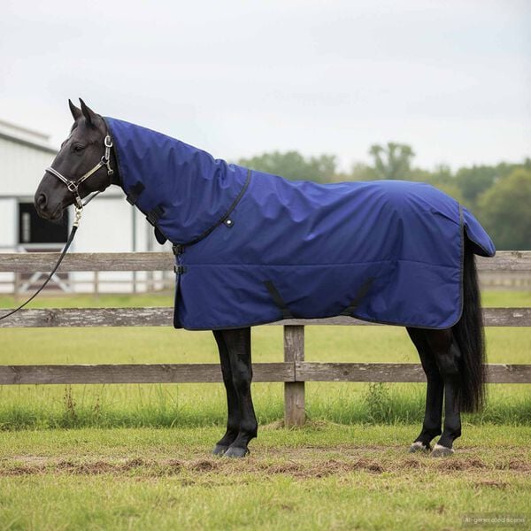 vidaXL Cobertor de Cavalo Verde Escuro e Preto 135 cm Poli&eacute;ster