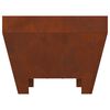 vidaXL Fire Pit Castanho 50 x 50 x 38 cm A&ccedil;o resistente &agrave;s intemp&eacute;ries
