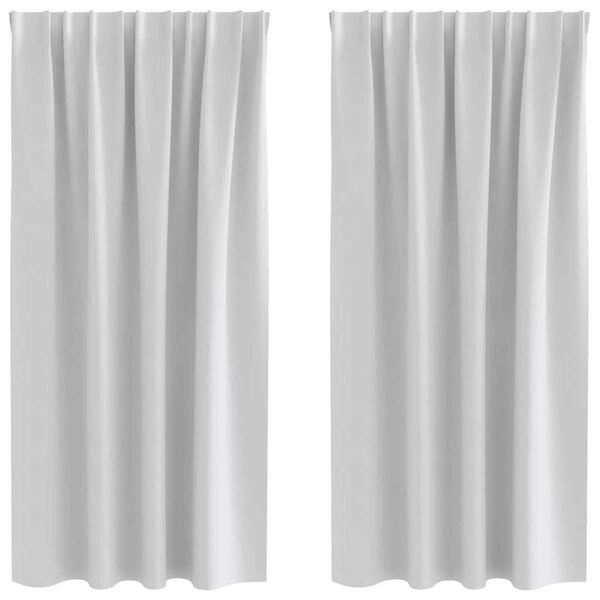 vidaXL Cortinas Blackout com Argolas 2 pcs Cinzento-claro 175 x 140 cm
