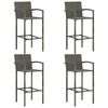 vidaXL 5 pcs conjunto de bar para jardim cinzento