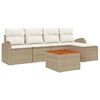 vidaXL Conjunto de Sof&aacute; de Jardim 6 unid. Bege vime PE