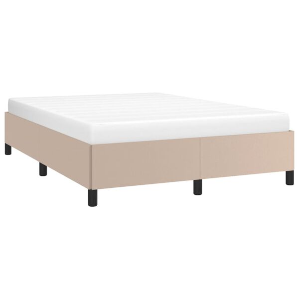 vidaXL Estrutura de cama 140x190 cm couro artificial cappuccino