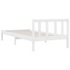 vidaXL Estrutura de cama solteiro 90x190 cm pinho maci&ccedil;o branco