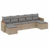 vidaXL 7 pcs conjunto de sof&aacute;s p/ jardim com almofad&otilde;es vime PE bege