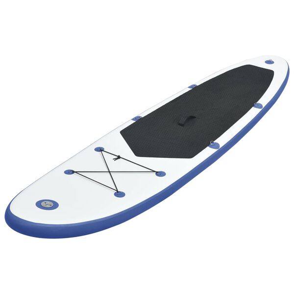 vidaXL Conjunto prancha de paddle SUP insuflável azul e branco