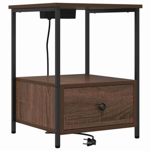 vidaXL Arm&aacute;rio de Cabeceira com gaveta Carvalho Marrom 42 x 41 x 56 cm