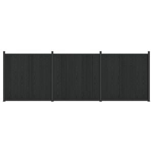 vidaXL Painel de Cerca 3 unid. 530 x 186,5 cm WPC e Alum&iacute;nio Preto