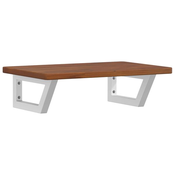 vidaXL Prateleira de parede p/ lavatório aço/madeira carvalho maciça