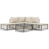 vidaXL 6 pcs conjunto lounge de jardim c/ almofad&otilde;es vime PE antracite
