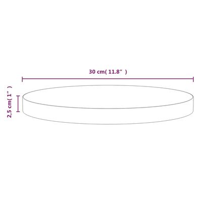 vidaXL Tampo de mesa pinho maciço Ø30x2,5 cm castanho
