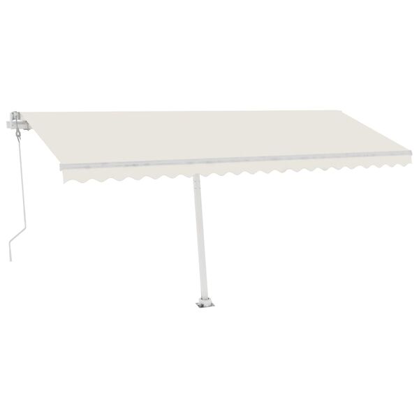 vidaXL Toldo autom&aacute;tico com LED e sensor de vento 500x350 cm cor creme