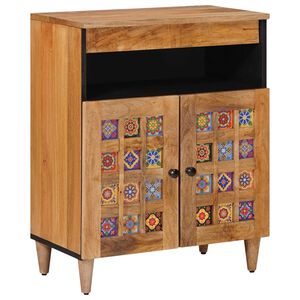 vidaXL Buffet Natural 60 x 33 x 75 cm Madeira de manga maci&ccedil;a