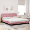 vidaXL Cama com colch&atilde;o 180x200 cm veludo rosa