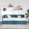 vidaXL Estrutura de Cama de Canto com Colchão 2 pcs Azul Veludo