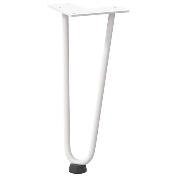 vidaXL Pernas de grampo para mesa de centro 4 peças, branco, 30 cm, aço maciço