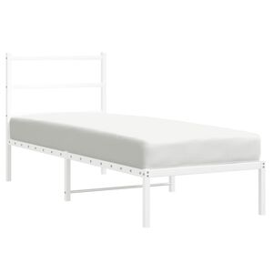 vidaXL Estrutura de cama com cabeceira 80x200 cm metal branco