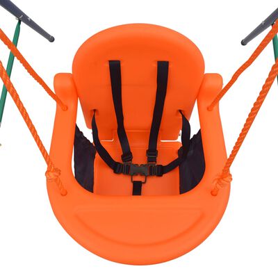 vidaXL Conjunto de baloiços com arnês de segurança laranja