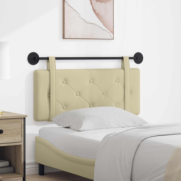 vidaXL Cabeceira Suspensa Creme 100 cm Couro Sint&eacute;tico
