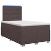 vidaXL Cama box spring com colch&atilde;o Marrom Escuro 120 x 190 cm Tecido