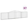 vidaXL Cestos gabi&atilde;o arqueados 7 pcs 400x30x80/100cm ferro galvanizado
