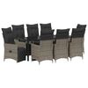 vidaXL Conjunto de Jantar para Jardim 9 pcs Cinzeto Rattan Sint&eacute;tico
