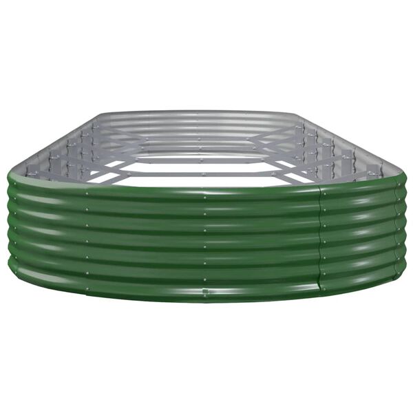 vidaXL Canteiro elevado jardim 523x140x36 cm a&ccedil;o galvanizado verde