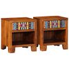 vidaXL Arm&aacute;rio de cabeceira 2 pcs 40x35x45 cm madeira maci&ccedil;a ac&aacute;cia
