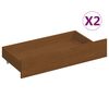vidaXL Estrutura cama c/ 2 gavetas 180x200cm pinho maci&ccedil;o castanho mel